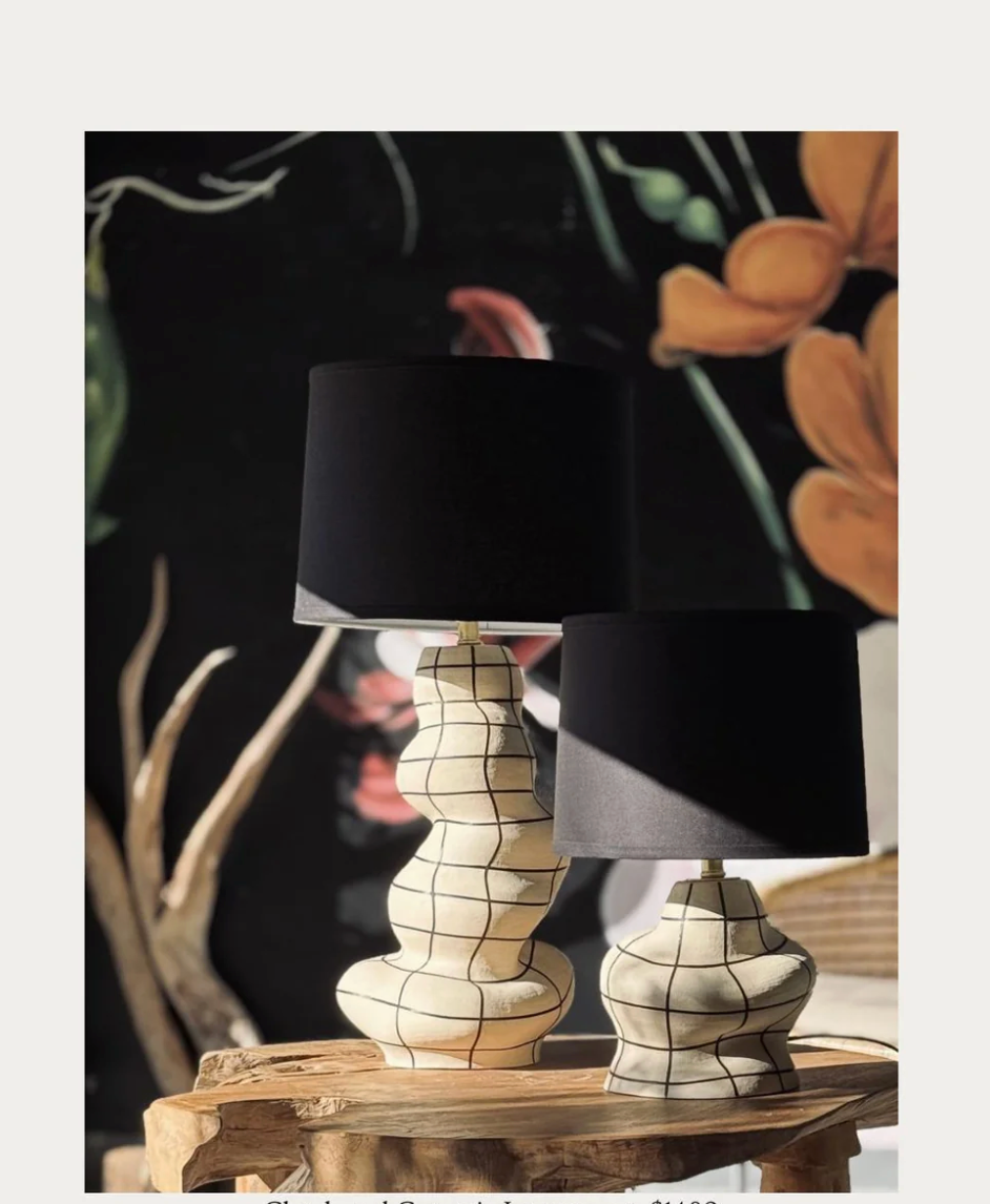 Checkered Ceramic Lamps Set